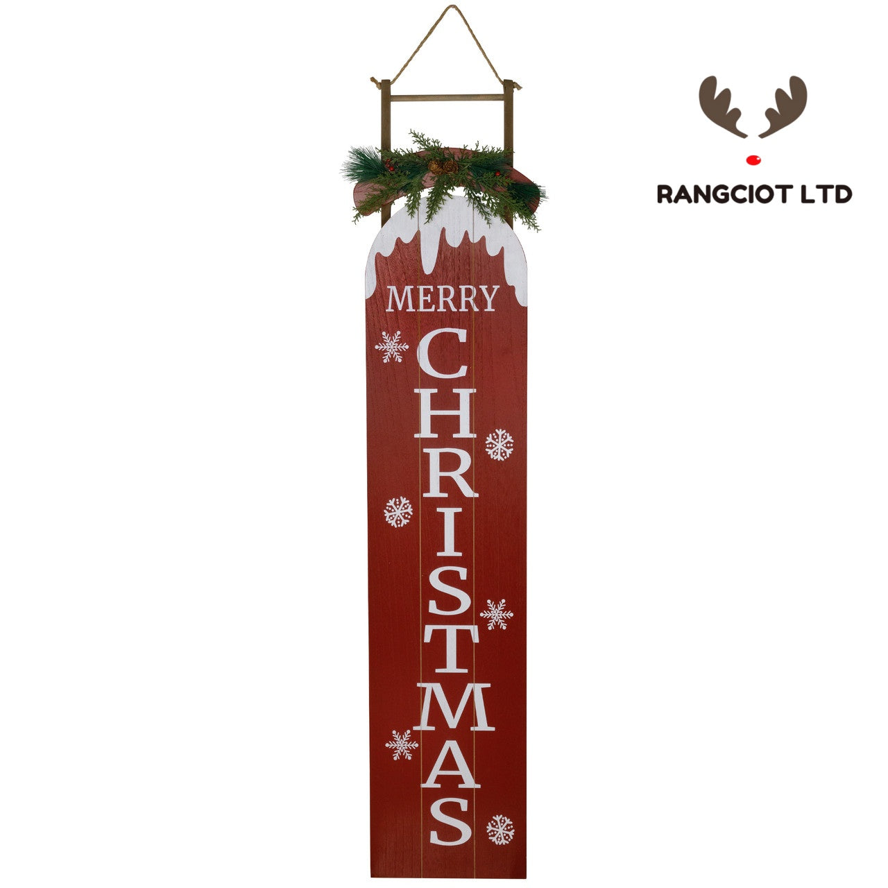 Snow Sled Merry Christmas Porch Sign