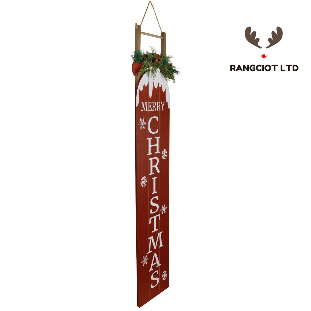 Snow Sled Merry Christmas Porch Sign