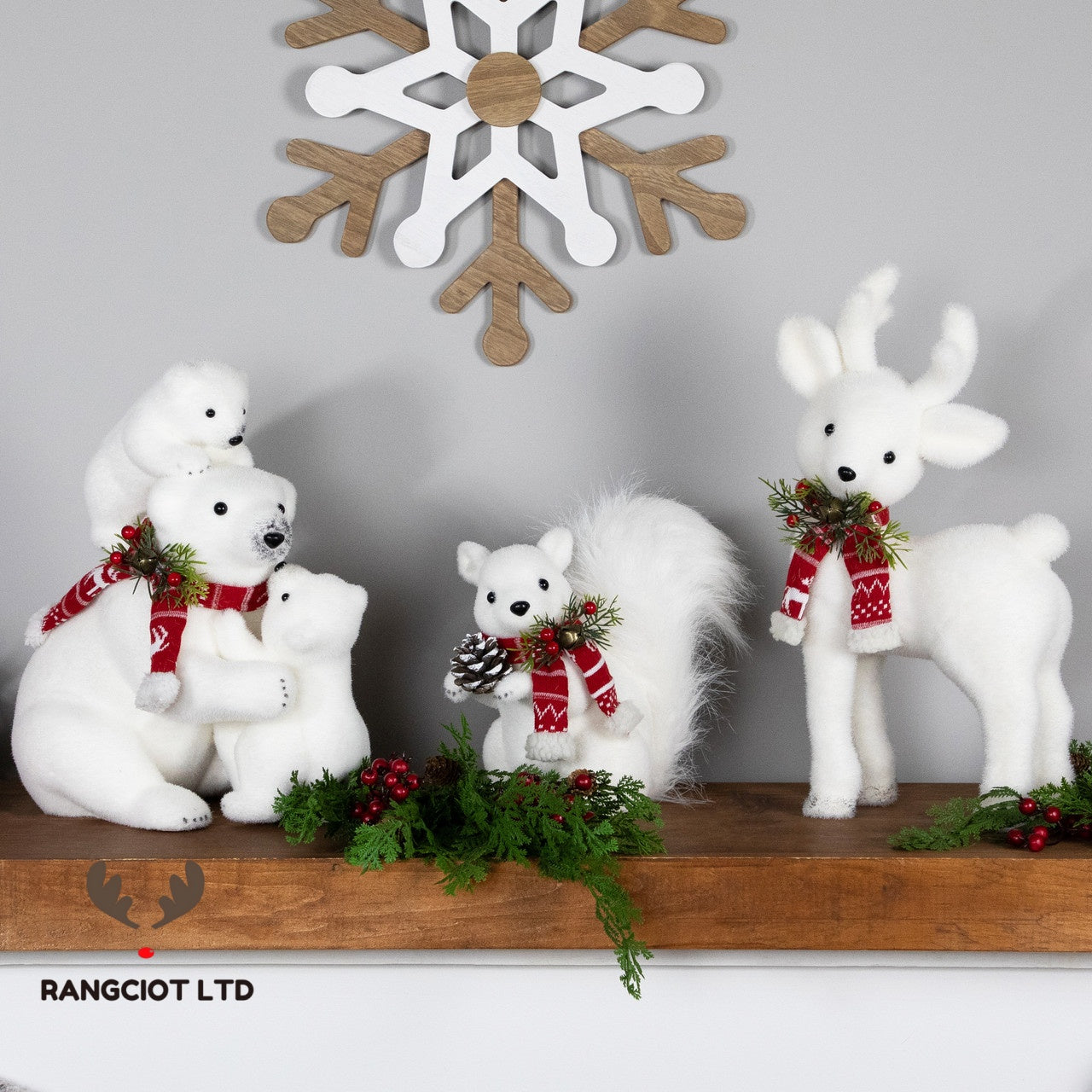 Standing Baby Deer with Scarf Christmas Figurine