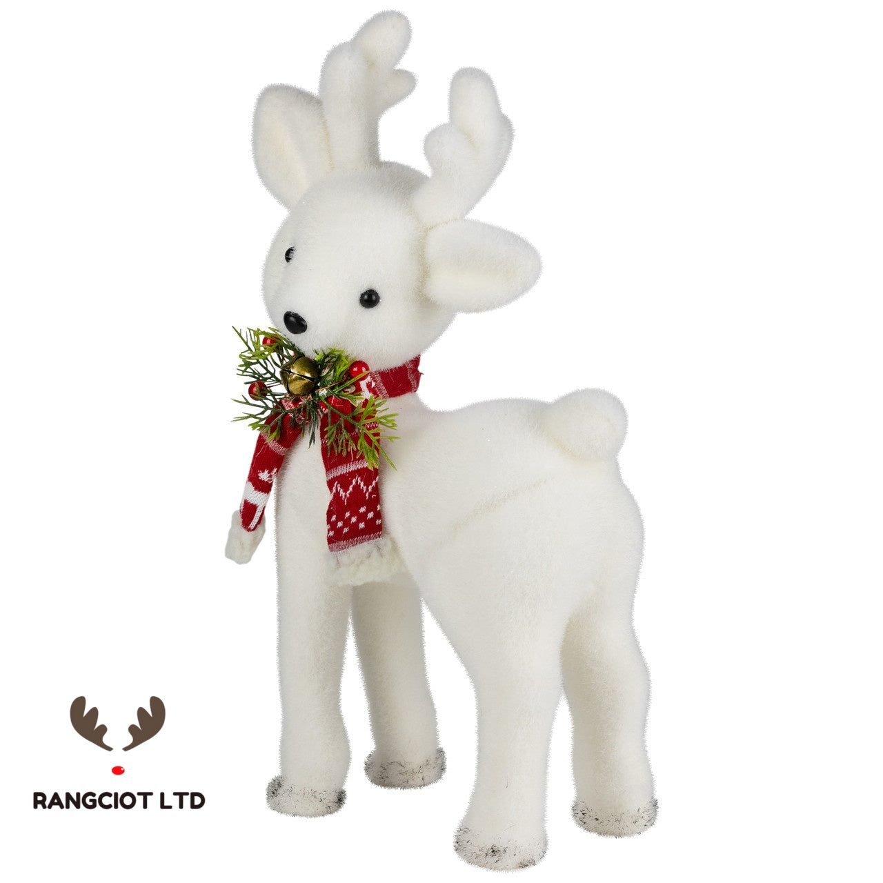 Standing Baby Deer with Scarf Christmas Figurine