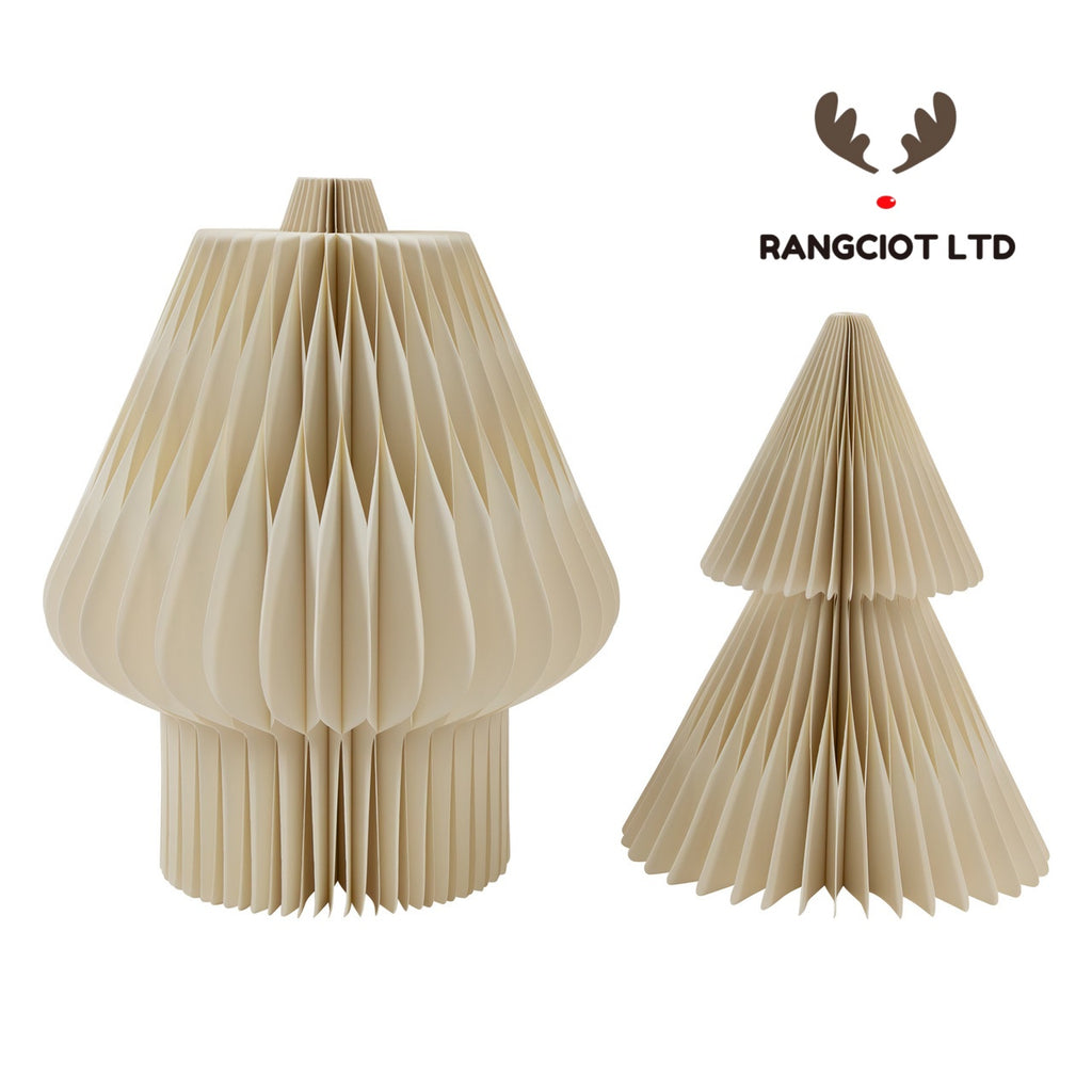 Accordion Honeycomb Foldable Paper Christmas Tree - 3' - Cream