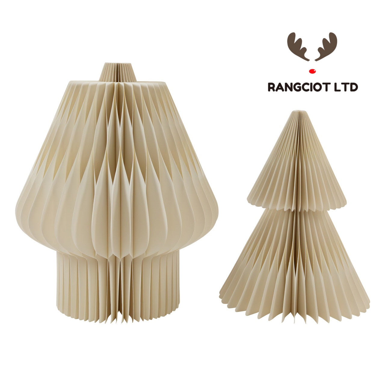 Accordion Honeycomb Foldable Paper Christmas Tree - 3' - Cream