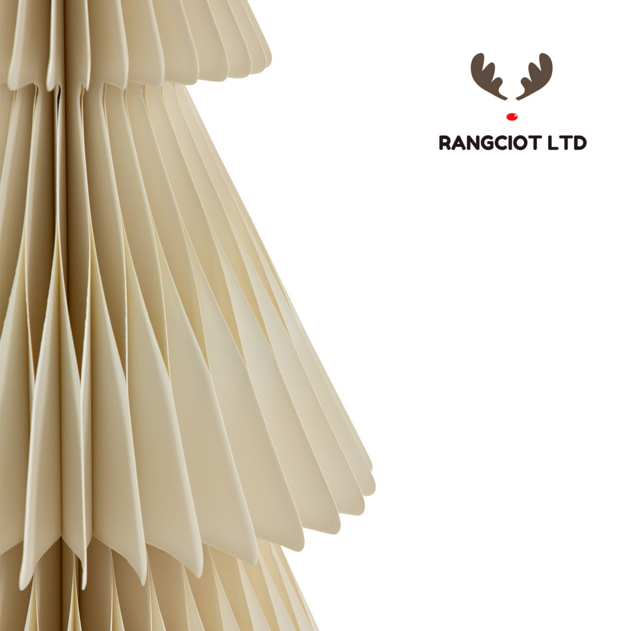 Accordion Honeycomb Foldable Paper Christmas Tree - 3' - Cream